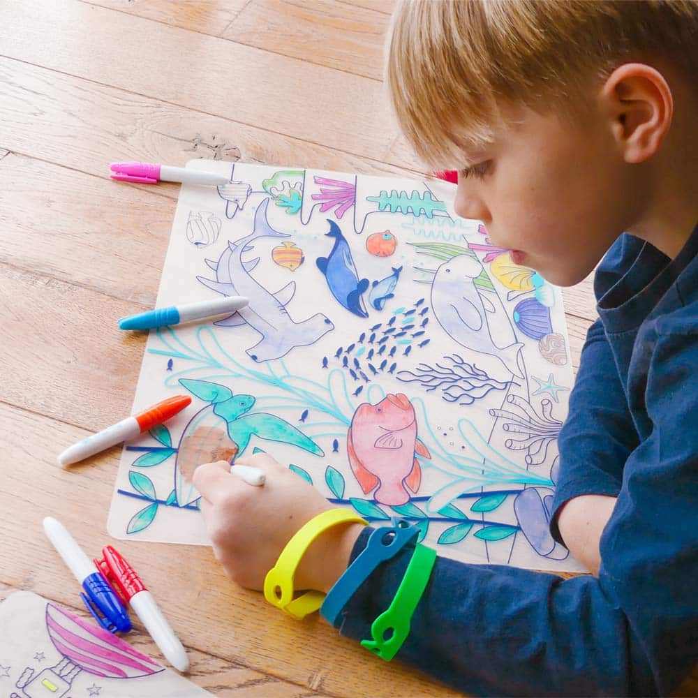 Super Petit |  placemat met 5 stiften | Coral