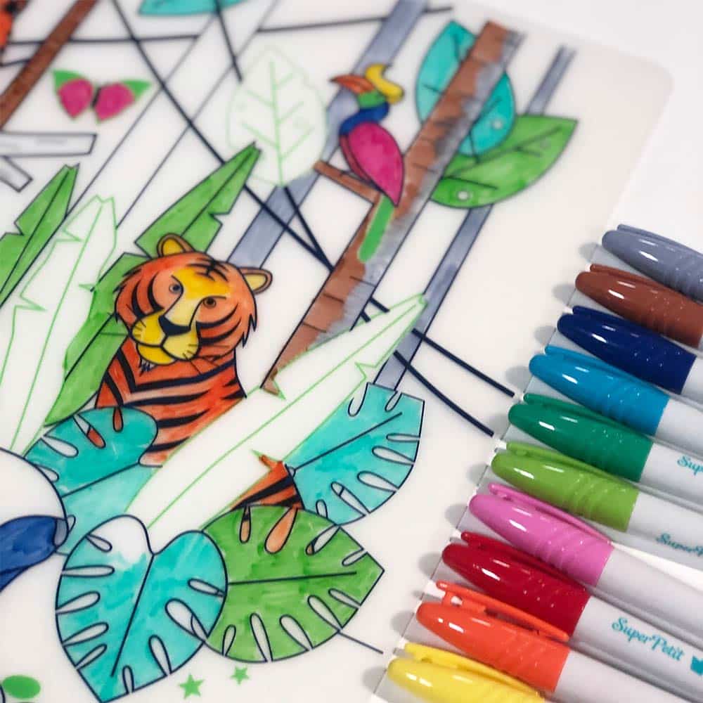 Super Petit |  placemat met 5 stiften | Jungle