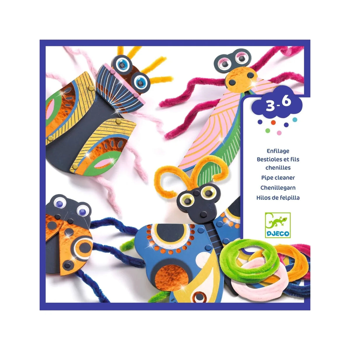 Djeco - Rijgen met chenilledraad - Yarn bugs